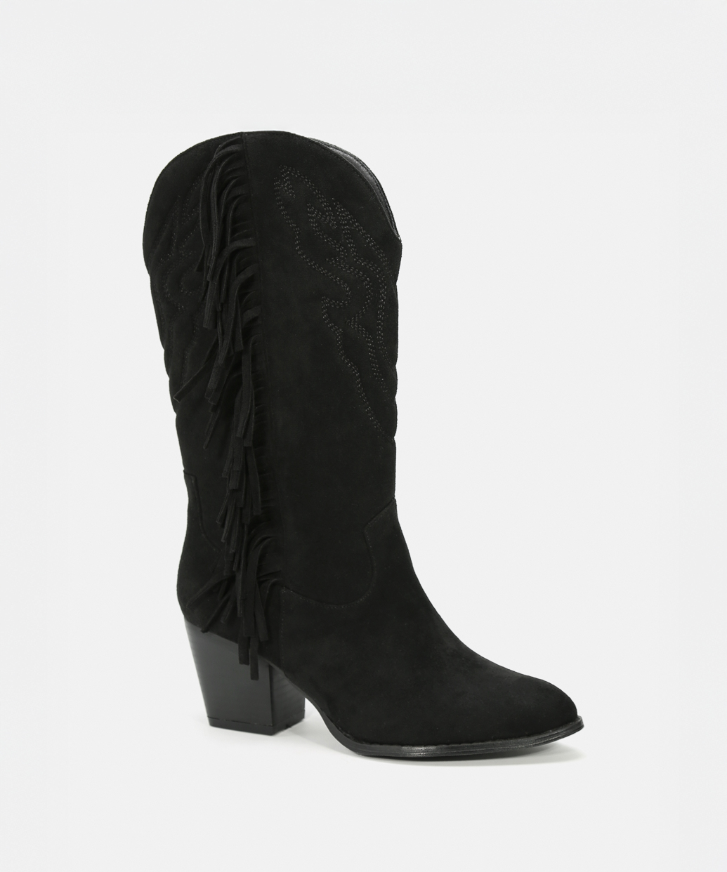 Botas cowboy salto franjas image number null